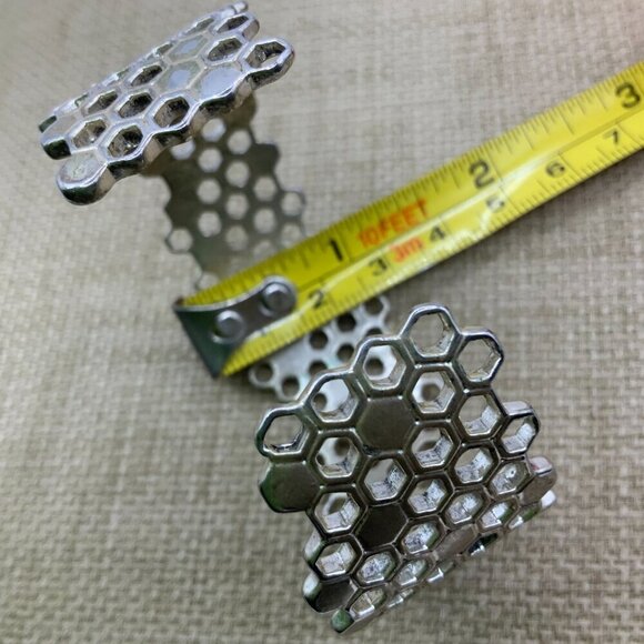 Lucky Brand Silver Tone Distressed Honeycomb Pattern Cuff Bracelet - Picture 6 of 6